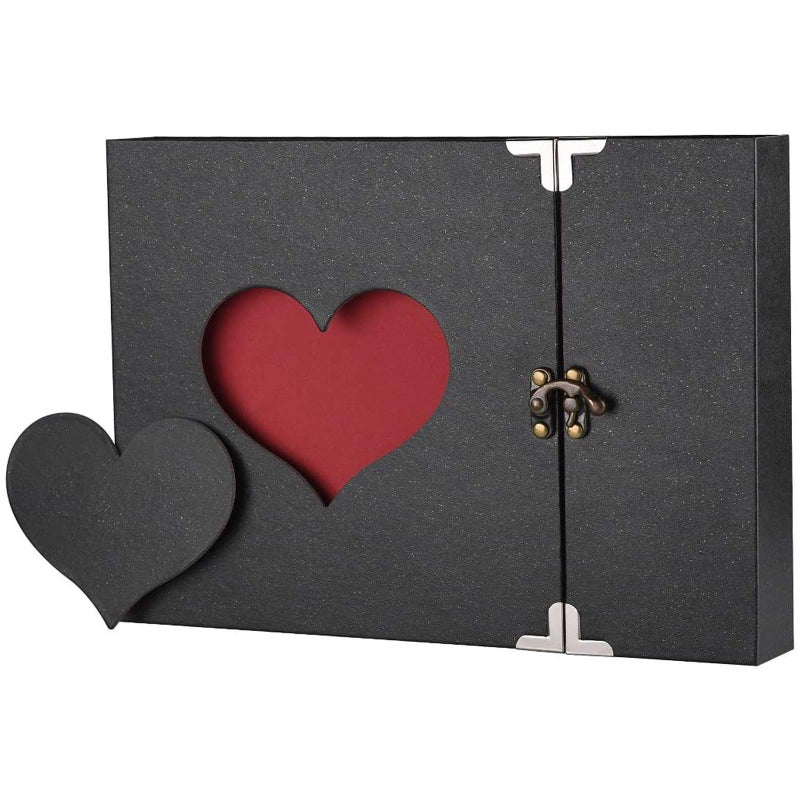 Firbon Scrapbook Firbon Handmade DIY Family Photo Albums Couples Memory Book Black Page Scrap Book for Anniversary, Christmas, Valentine's Day, Birthday (Black) - Image 1